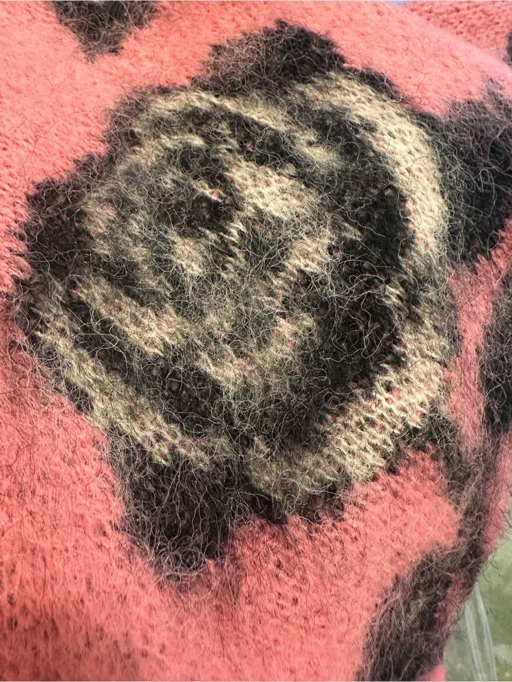 New with Tag! Oxknit Women's Pink Cat & Rose Crewneck Sweater sz M - Picture 6 of 9